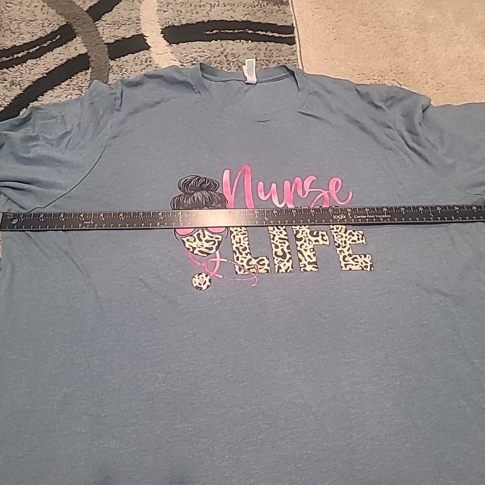 Bella Canvas Blue Tee with 'Nurse Life' Graphic - Picture 3 of 9